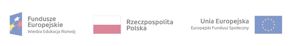 Logo Funduszu Europejskiego, Rzeczypospolitej Polskiej, Unii Europejskiej